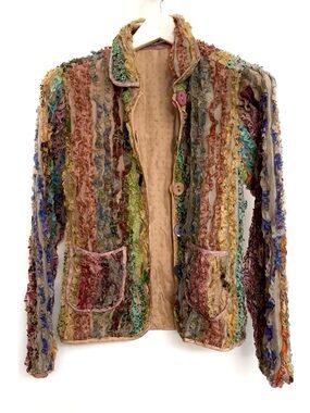 SILK✨ Parsley & Sage Multicolor reversible Blazer